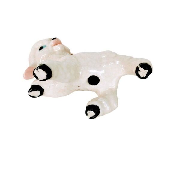 VTG 50s Porcelain Farmhouse Animals Lamb Figurines Big Blue Eyes Nursery Easter - Picture 10 of 12